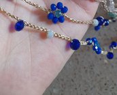 Collana all'uncinetto blu