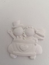 Sposi - sposini nozze d'argento - 25 anni matrimonio in gesso ceramico profumato per il fai da te 