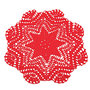 Centrino rosso rotondo ad uncinetto in cotone 35 cm - 26CN