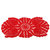 Centrino rosso ovale ad uncinetto in cotone 31x14 cm - 19CN