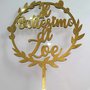 cake topper legno decorazione torta personalizzato regalo handmade laser party battesimo compleanno anniversario